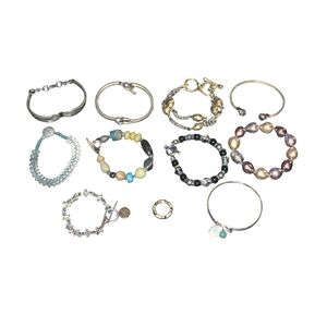 Mixed 11 Piece Lot‎ of Various Fashion Jewelry Brands With 10 Bracelets & 1 Ring